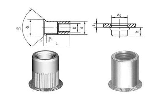 Countersunk Head Insert Nut